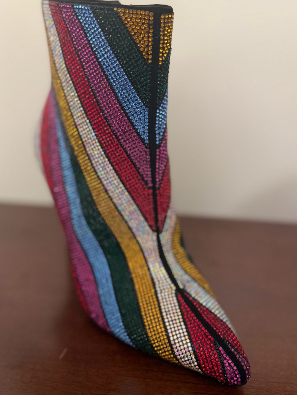 INC International Concepts Reisa2 Rainbow Rhinestone Ankle Booties 6 NWOT - Picture 7 of 11